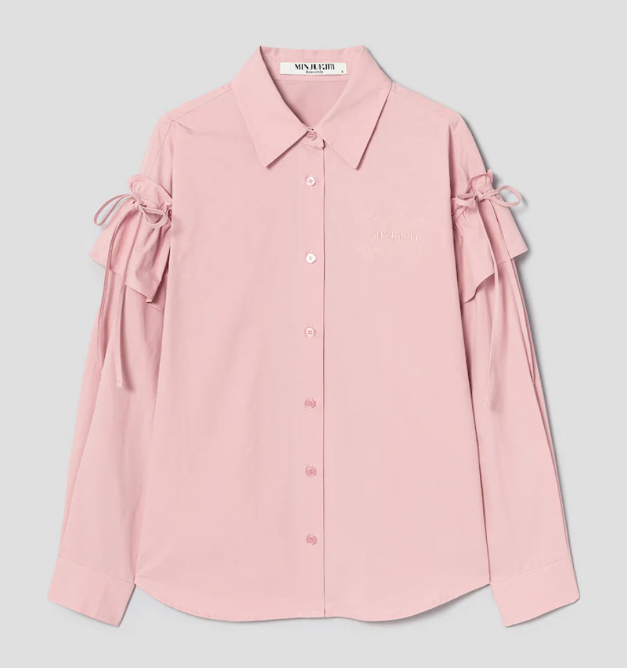 [Ive Liz Worn] 8 Seconds X Minju Kim Frill Long Sleeve Shirt Light Pink