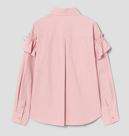 [Ive Liz Worn] 8 Seconds X Minju Kim Frill Long Sleeve Shirt Light Pink
