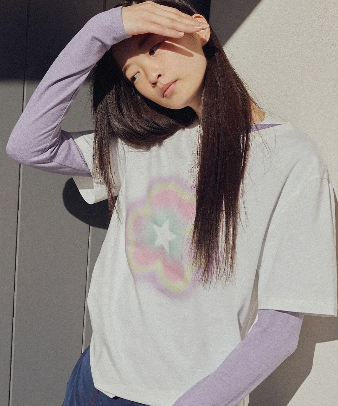 ILLIT x ROCKFISH WEATHERWEAR - CLOVER HALF SLEEVE T-SHIRT - WHITE