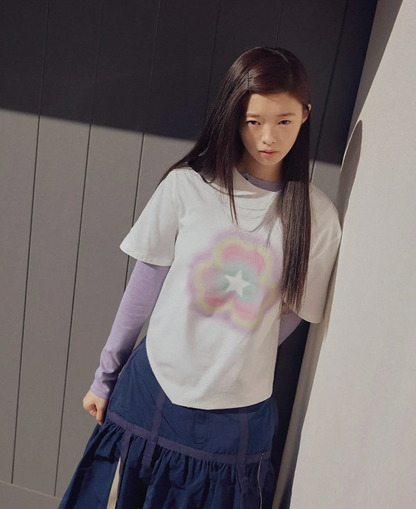 ILLIT x ROCKFISH WEATHERWEAR - CLOVER HALF SLEEVE T-SHIRT - WHITE