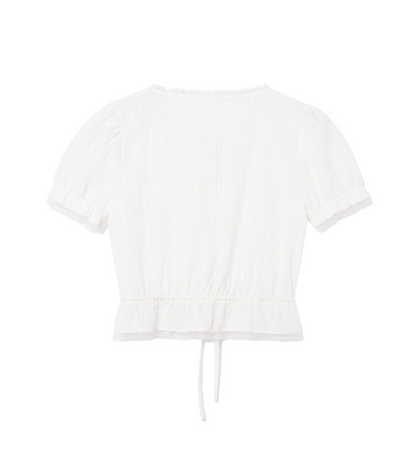 [IVE Jang Wonyoung's Pick] RolaRola - FRILL SHIRRING BLOUSE