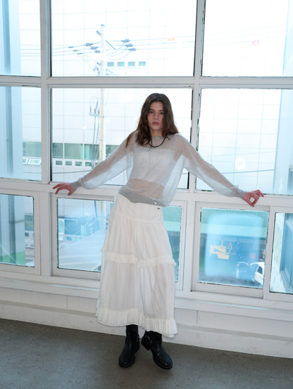 GENERAL IDEA - WOMAN Frill Tiered Long Skirt