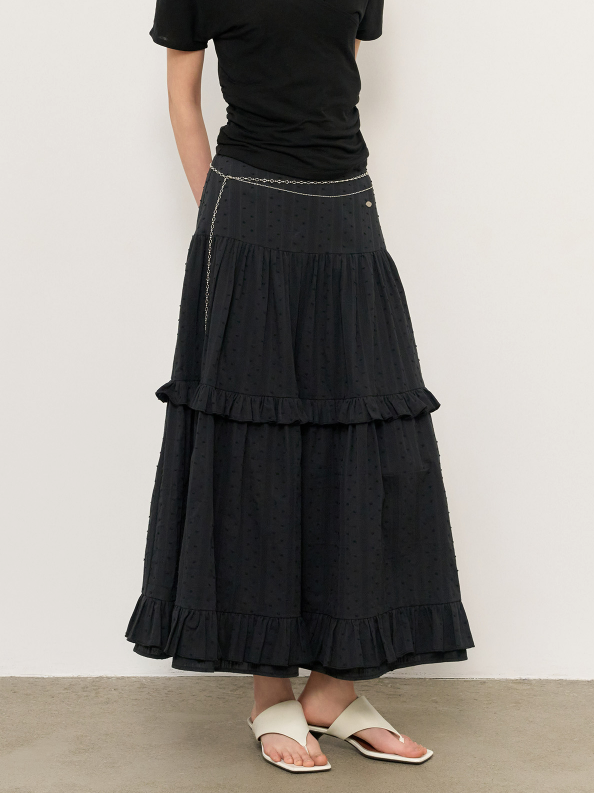 GENERAL IDEA - WOMAN Frill Tiered Long Skirt