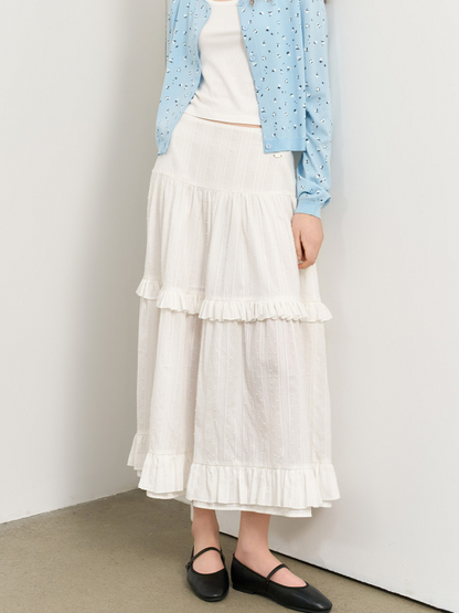 GENERAL IDEA - WOMAN Frill Tiered Long Skirt