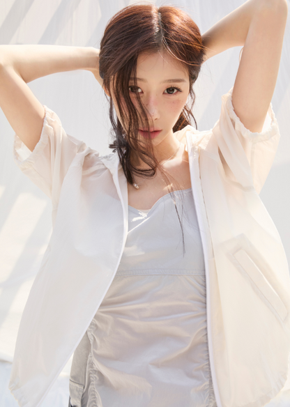 [Aespa Giselle Worn] Wacky Willy Women's Nylon Short Sleeve Windbreaker