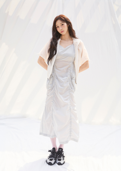 [Aespa Giselle Worn] 26SS Wacky Willy Women's Nylon Bustier Dress