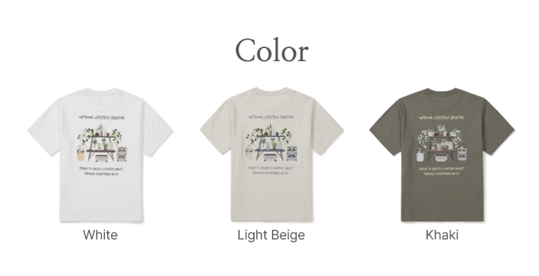 [BTS V Pick]26 Summer Snow Peak Cotton Botanic Graphic Short Sleeve T-shirt