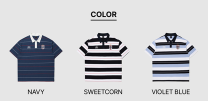 [UMBRO X NCT WISH ] HBL Striped Rugby Pique Short Sleeve T-shirt