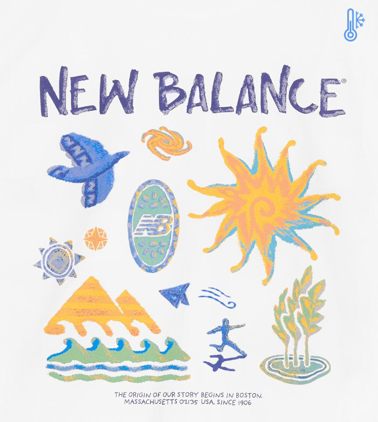 [IU Pick] New Balance UNI Sunny Rainy Illustration Short Sleeve T-Shirt (Semi-Overfit)