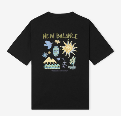 [IU Pick] New Balance UNI Sunny Rainy Illustration Short Sleeve T-Shirt (Semi-Overfit)