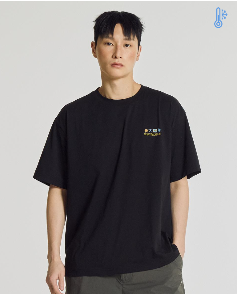 [IU Pick] New Balance UNI Sunny Rainy Illustration Short Sleeve T-Shirt (Semi-Overfit)