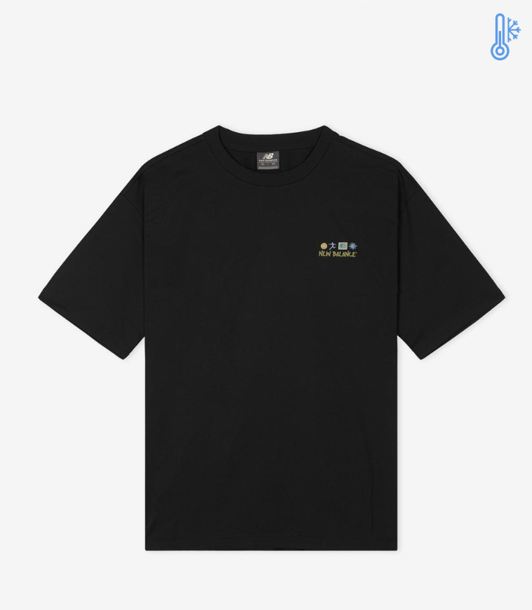 [IU Pick] New Balance UNI Sunny Rainy Illustration Short Sleeve T-Shirt (Semi-Overfit)