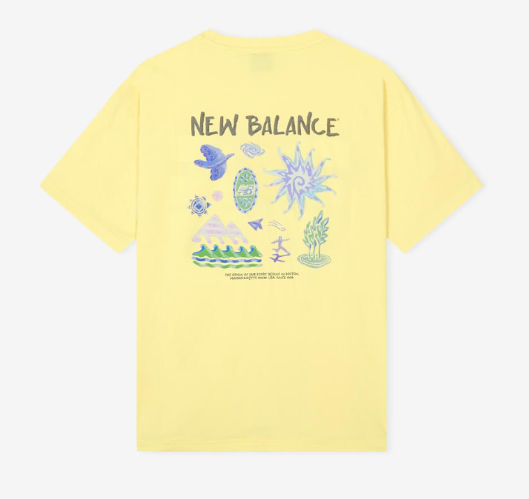 [IU Pick] New Balance UNI Sunny Rainy Illustration Short Sleeve T-Shirt (Semi-Overfit)