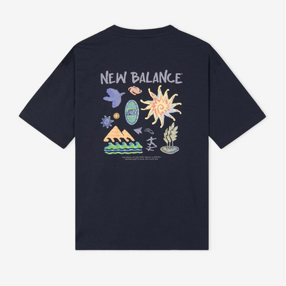 [IU Pick] New Balance UNI Sunny Rainy Illustration Short Sleeve T-Shirt (Semi-Overfit)