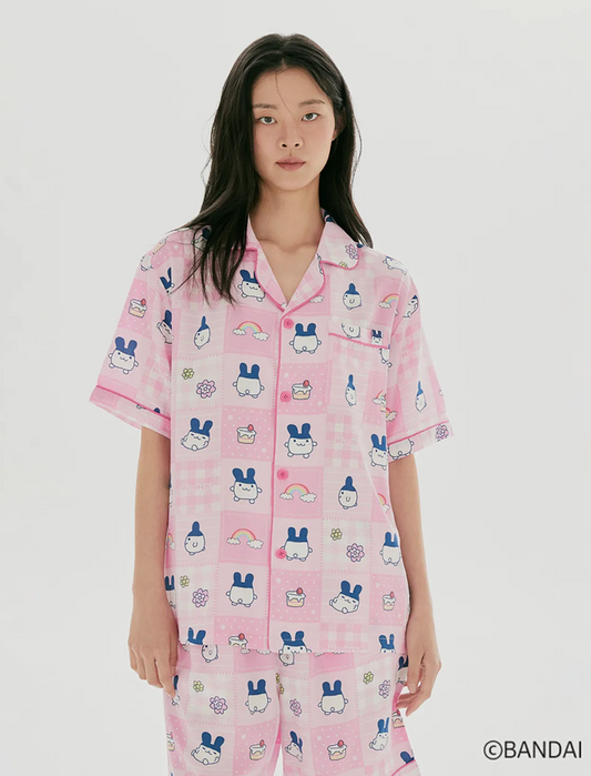 Tamagotchi - Y2K Patchwork Short Sleeve Pajamas