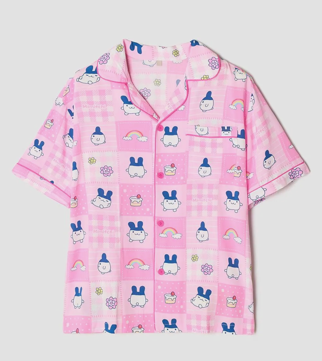 Tamagotchi - Y2K Patchwork Short Sleeve Pajamas