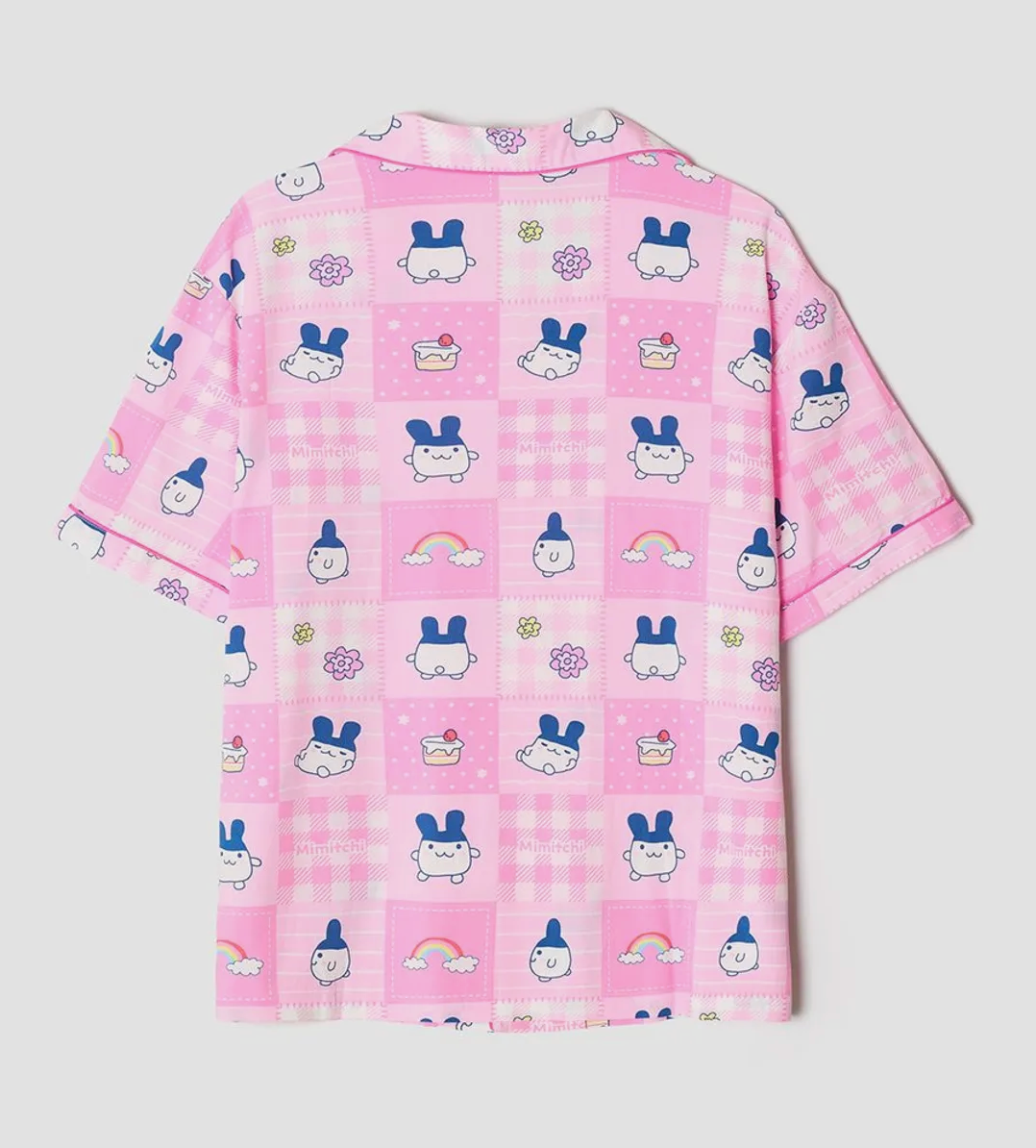 Tamagotchi - Y2K Patchwork Short Sleeve Pajamas