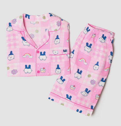 Tamagotchi - Y2K Patchwork Short Sleeve Pajamas