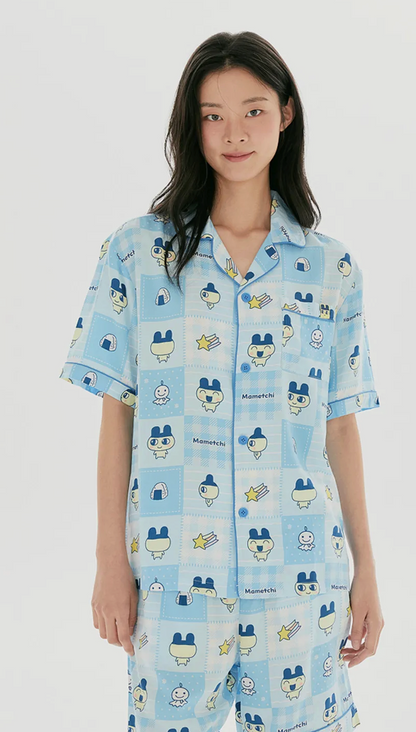 Tamagotchi - Y2K Patchwork Short Sleeve Pajamas