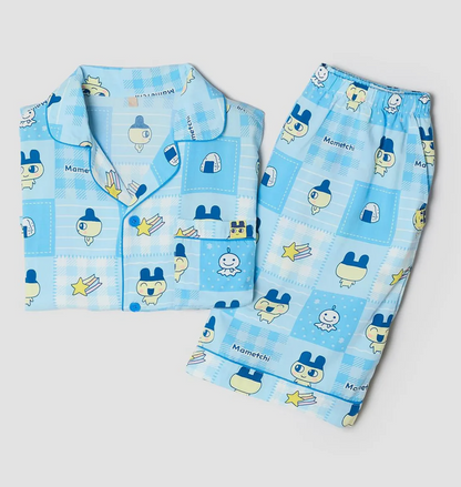 Tamagotchi - Y2K Patchwork Short Sleeve Pajamas