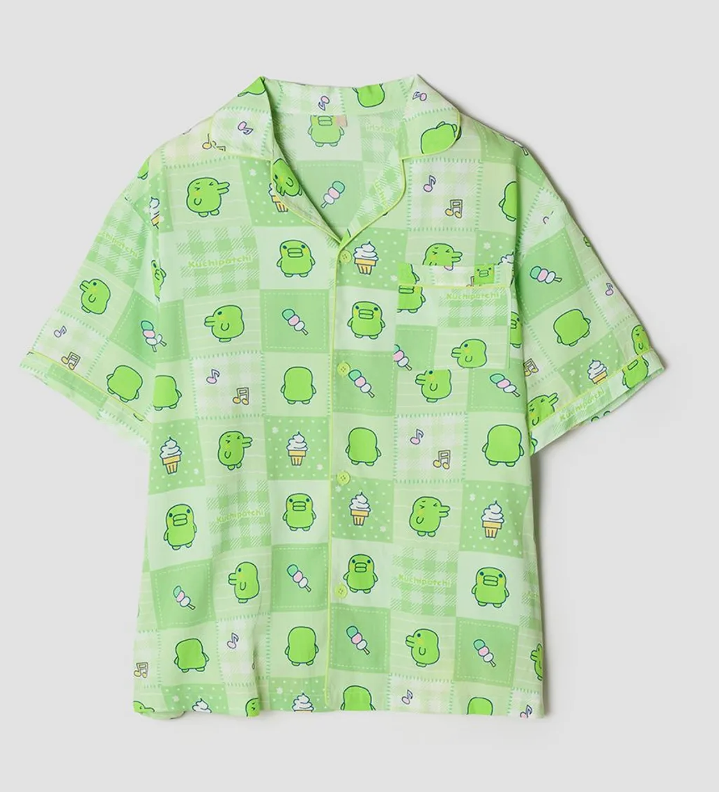 Tamagotchi - Y2K Patchwork Short Sleeve Pajamas