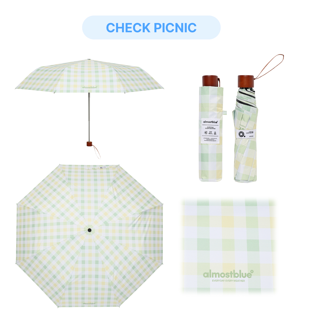 ALMOST BLUE [THE BOYZ Eric] CHECK / DOT UMBRELLA & PARASOL