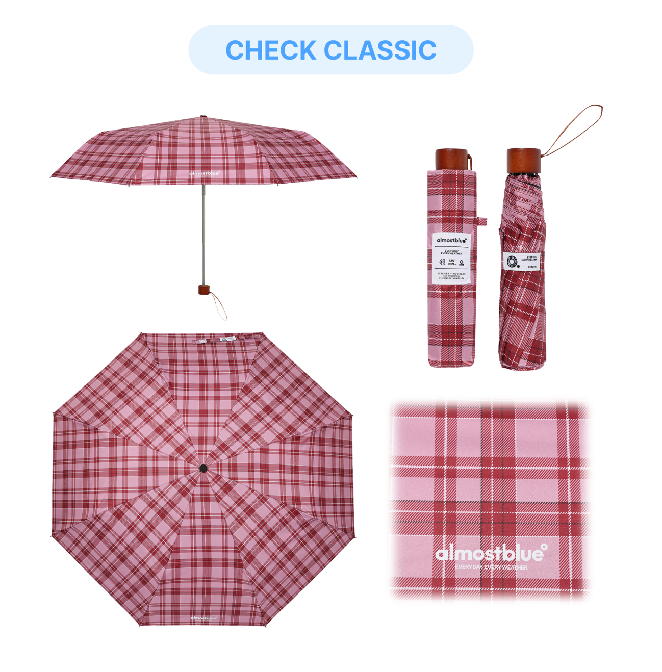 ALMOST BLUE [THE BOYZ Eric] CHECK / DOT UMBRELLA & PARASOL