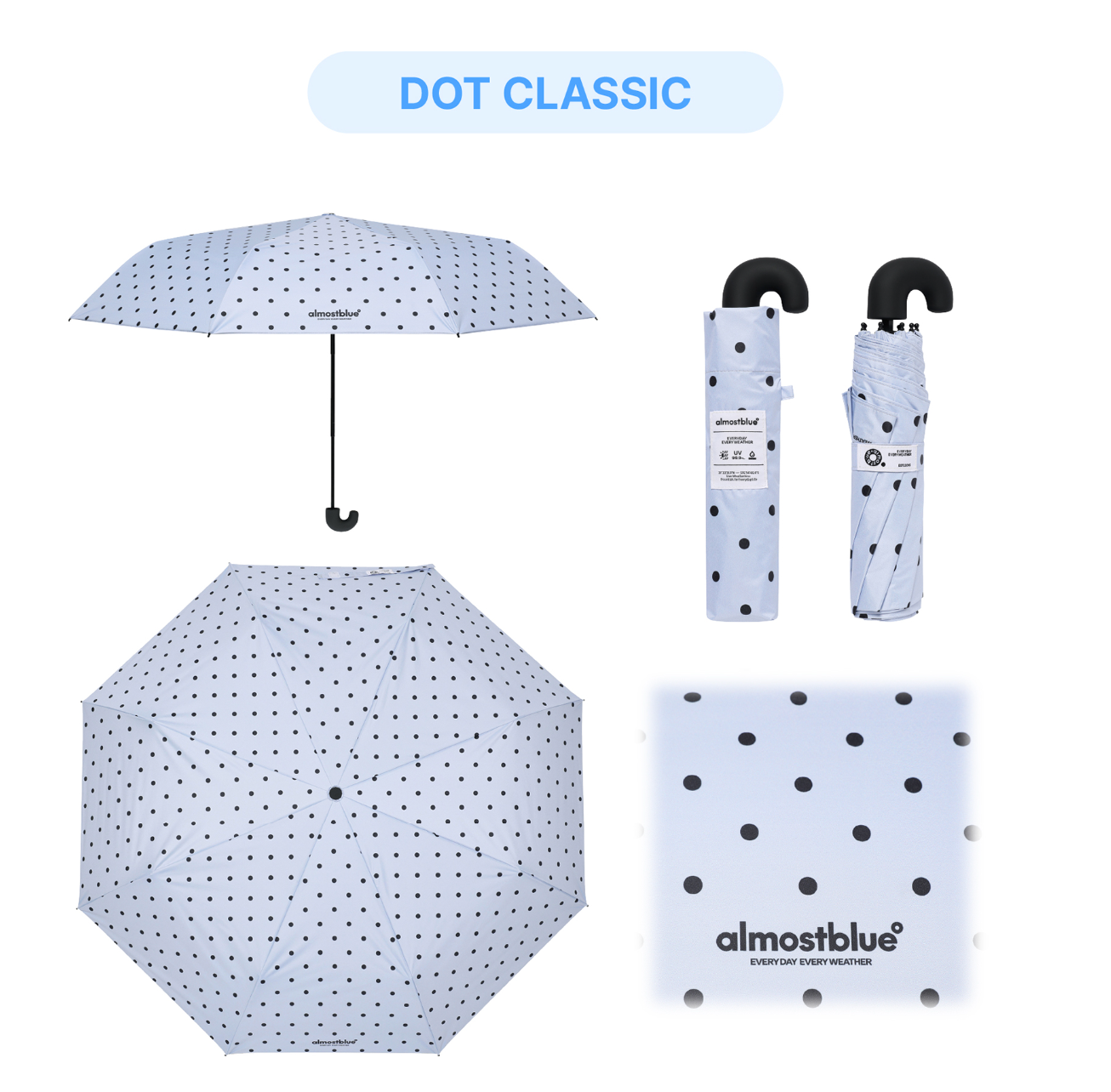 ALMOST BLUE [THE BOYZ Eric] CHECK / DOT UMBRELLA & PARASOL