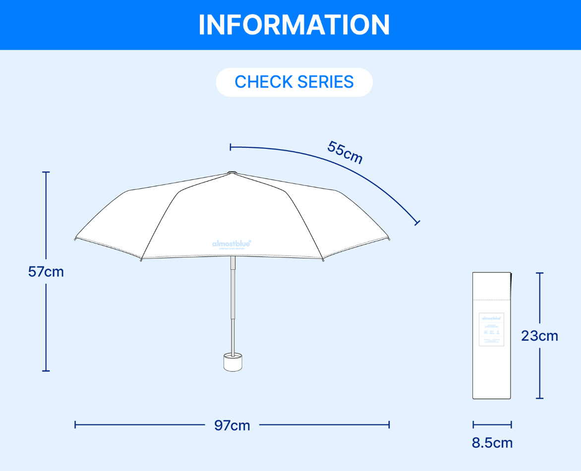 ALMOST BLUE [THE BOYZ Eric] CHECK / DOT UMBRELLA & PARASOL
