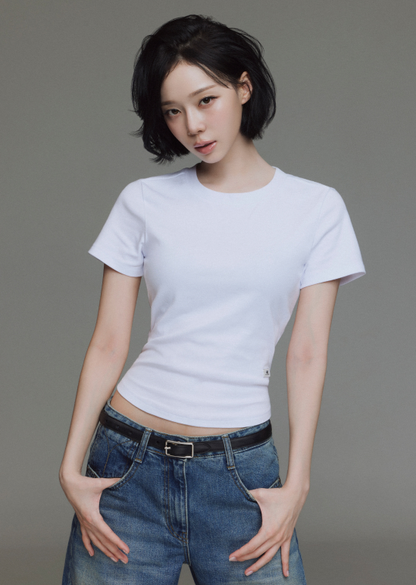 [Aespa Winter Worn] New Balance Women Essential Fitted Short Sleeve Tee (Slim Fit)