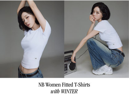 [Aespa Winter Worn] New Balance Women Essential Fitted Short Sleeve Tee (Slim Fit)