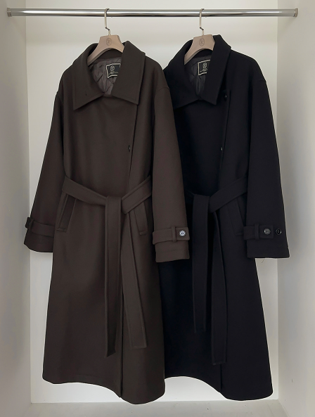 RIRINCO - Revond High-Neck Strap Long Coat (Quilted Lining)