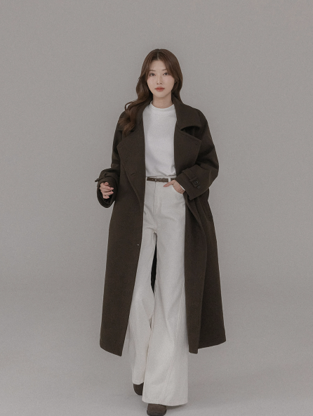 RIRINCO - Revond High-Neck Strap Long Coat (Quilted Lining)