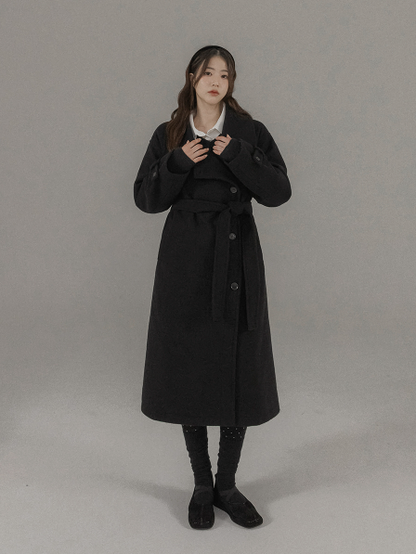 RIRINCO - Revond High-Neck Strap Long Coat (Quilted Lining)