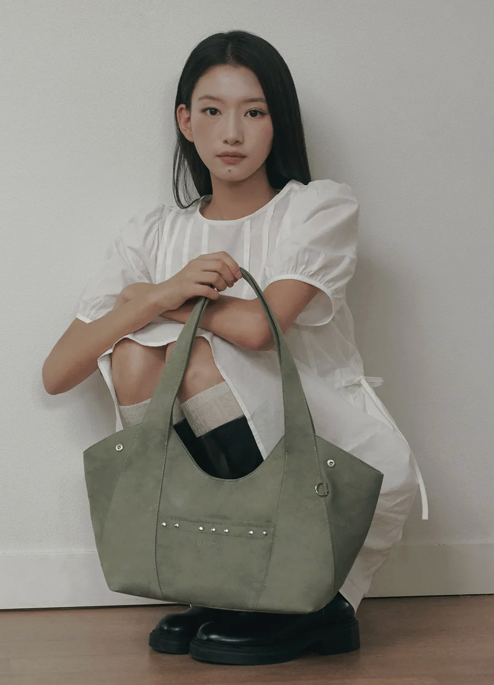 BURDEN - Aube Suede Shopper Bag