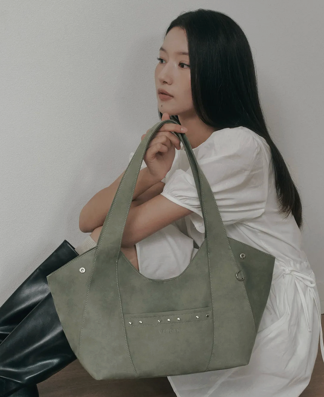 BURDEN - Aube Suede Shopper Bag