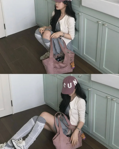 BURDEN - Aube Suede Shopper Bag