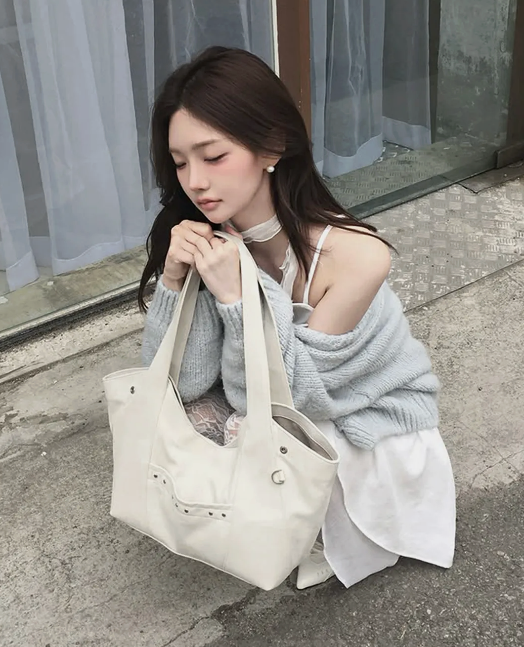 BURDEN - Aube Suede Shopper Bag