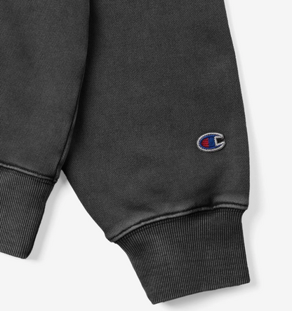 BTS V TAEHYUNG x CHAMPION Arch Logo Loose Fit Applique Dyed Zip-Up Hoo die Charcoal