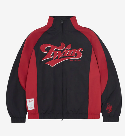 [LG Twins x 1993 Studio] Retro Color Block Nylon Dugout Jacket (Black)