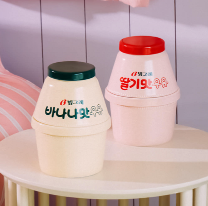 Yido Onhwa - Binggrae Banana/Strawberry Flavored Milk Ceramic Single Dinnerware Set