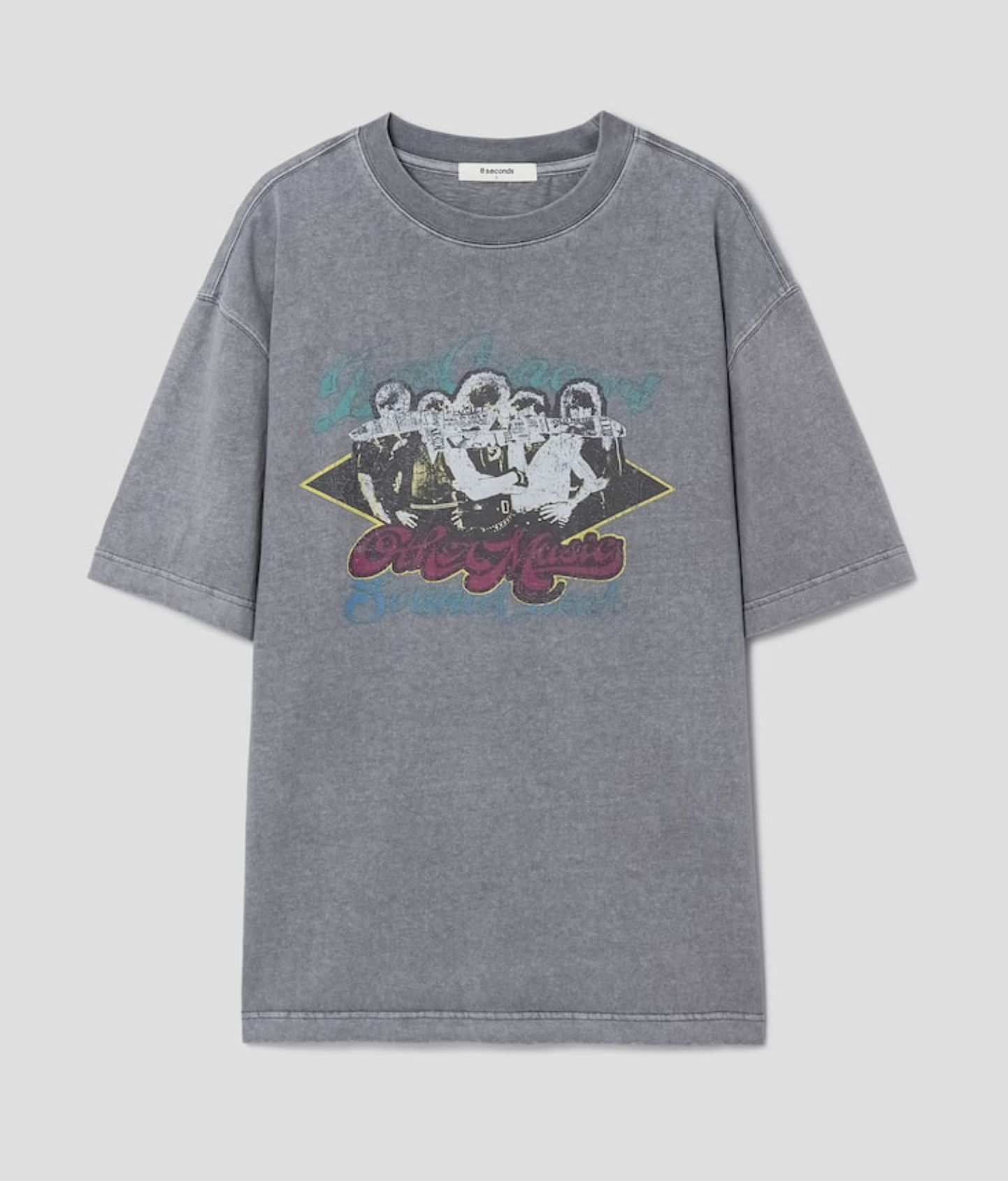 8 Seconds Garment Dying Rock Graphic T-Shirt - Worn by Enhypen