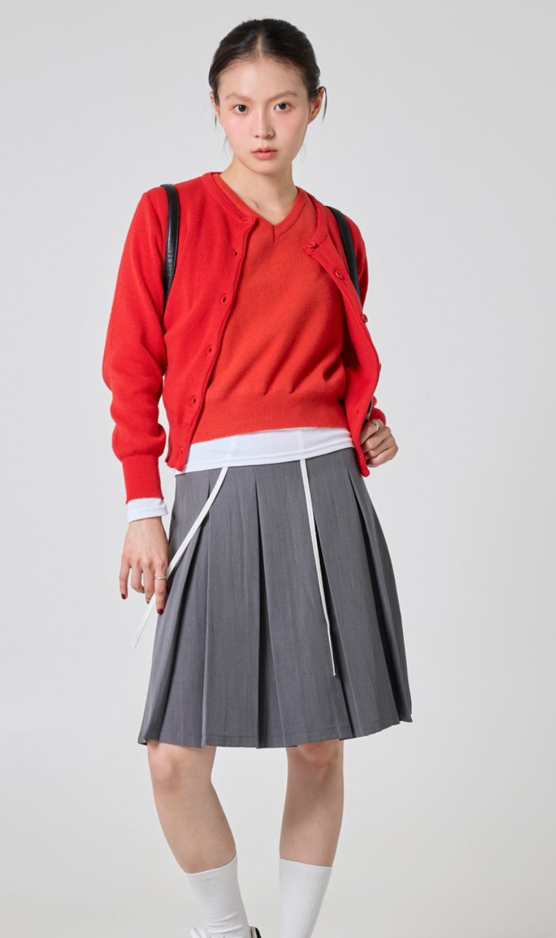 PORTERNA -  Prep Mid Length Skirt (Gray)