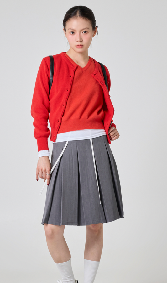 PORTERNA -  Prep Mid Length Skirt (Gray)