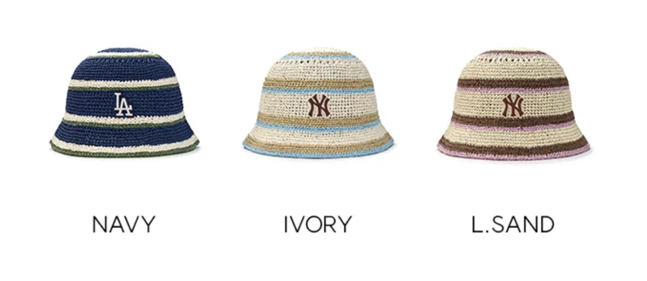 MLB [25S New Arrival]  Striped Summer Hat LA Dodgers (KNIT DOME)