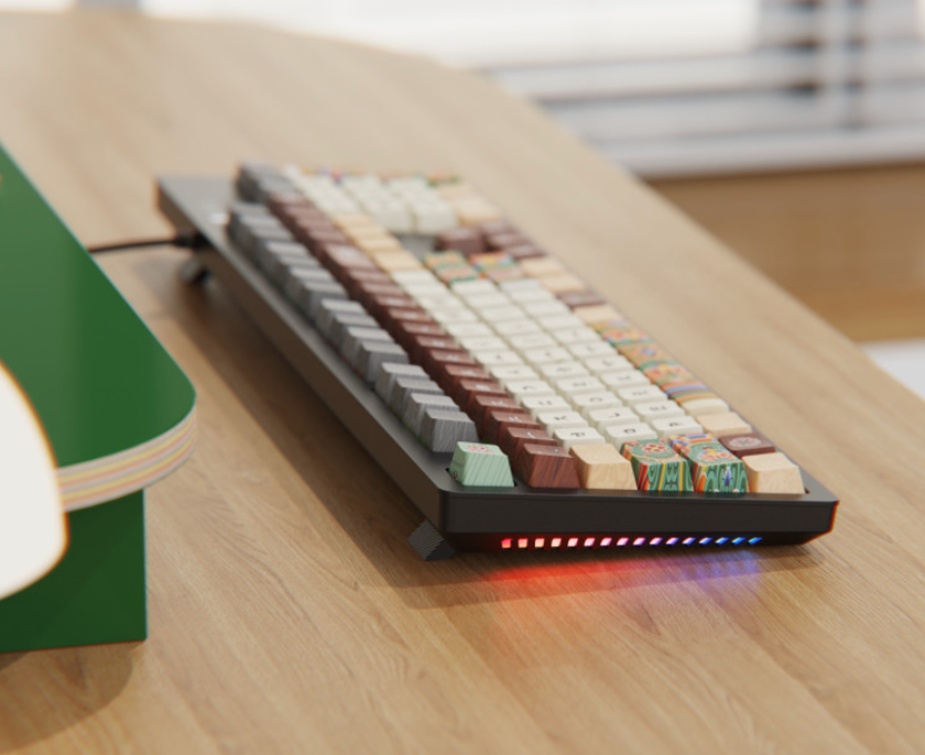 c.e.dot WHITE DANCHEONG WIRED LED MECHANICAL KEYBOARD with KOREAN TRADITIONAL DESIGN