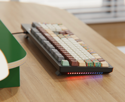 c.e.dot WHITE DANCHEONG WIRED LED MECHANICAL KEYBOARD with KOREAN TRADITIONAL DESIGN