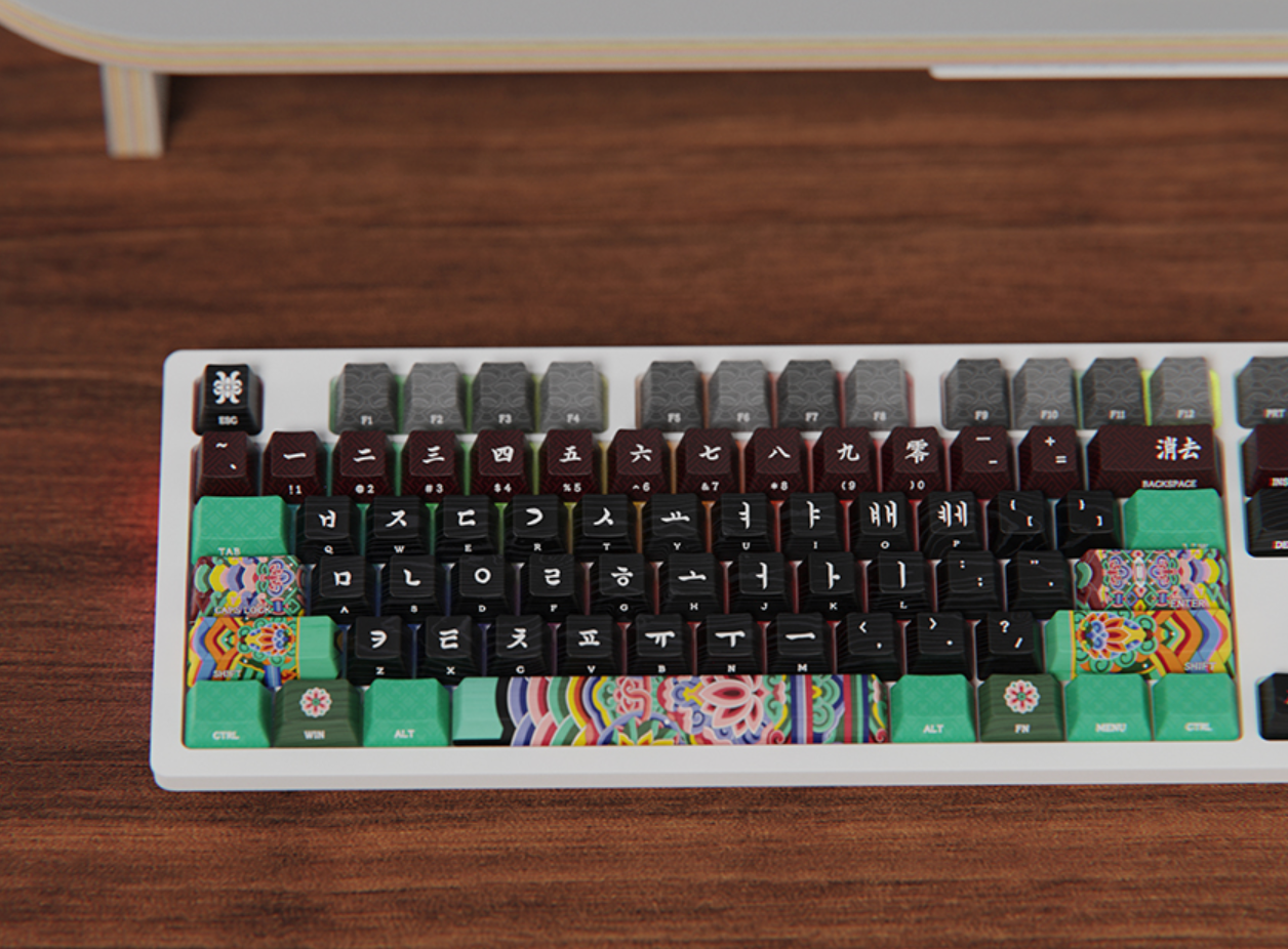 c.e.dot WHITE DANCHEONG WIRED LED MECHANICAL KEYBOARD with KOREAN TRADITIONAL DESIGN