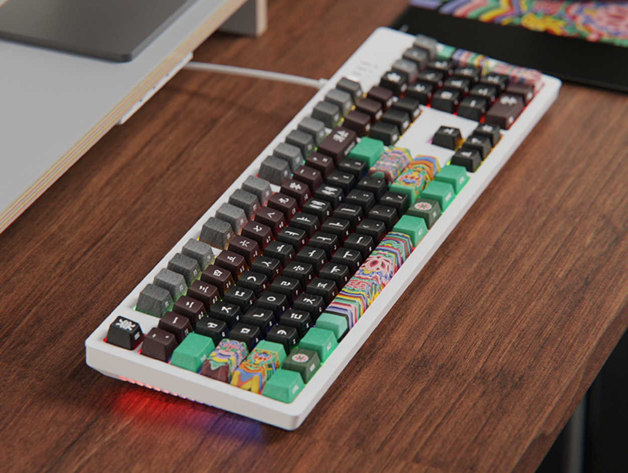 c.e.dot MONO DANCHEONG WIRED LED MECHANICAL KEYBOARD with KOREAN TRADITIONAL DESIGN
