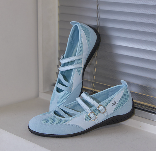 CLCL [CLEVER CLOGER] - Nudge Strap Flat Shoes (Blue)